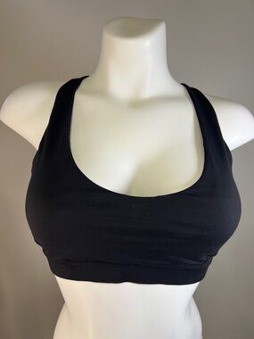 Prana Black Scoop Sports Bra with Wide Straps MEDIUM